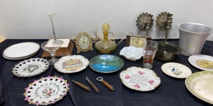 Washington Redskins Coke Glass / Vintage Clocks / Decorative Plates / Glasses