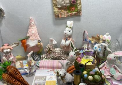 Easter Lot / Bunnies Bunnies and More Bunnies and a Gnome- Beautiful Easter Decor