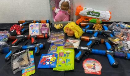Lot of Toys / Baby Doll / Power Poppers (8) / Mc Donald Sealed Toys / TY Bear and More