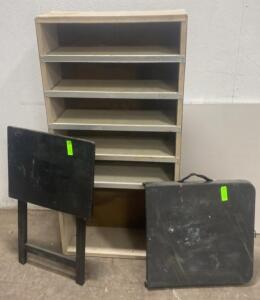 Sturdy Shelving Unit 24&rdquo;x48&rdquo; / Folding Table 20x40 and Folding Food Table