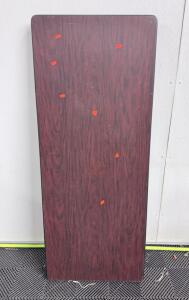 Folding Table, Dark Wood Finish, Metal Legs, Foldable