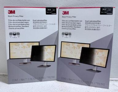 (2) 3M PF240W9B Black Privacy Filter, 24" 16:9 Aspect Ratio