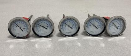 (5) H.D. Trerice Adjustable Angle Thermometers