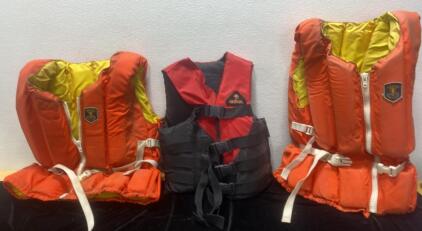Coral Life Vest ( Large ) / (2) Americas Cup Life Vests ( 1 Large - 1 Medium)