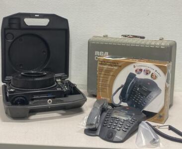 Kodak Carousel 769H Slide Projector ( Unable to Test ) / Unused SoundPoint Conference Phone / Hard Case