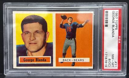 1957 Topps George Blanda Card #31, PSA NM-MT 8(OC), Chicago Bears QB