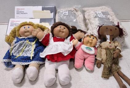 (LOT Of 3) Cabbage Patch Dolls. Hand Made Raggedy Ann Doll. (8) Rubbermaid Mop Heads. + More.
