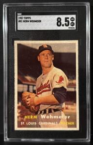 1957 Topps Herm Wehmeier #81 SGC Graded 8.5 NM-MT St. Louis Cardinals