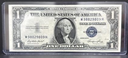 (Crisp) 1935 E One Dollar Silver Certificate, Blue Seal, Serial M98829809H
