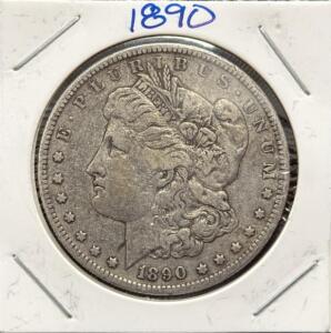 1890 Morgan Dollar Coin, United States Mint, Silver Composition