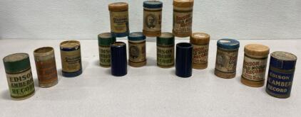 (13)Edison Gold Moulded Records Cases - (9) with the Cylinder<br/>