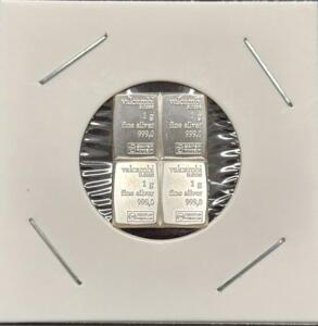 (4) Valcambi Suisse 1g Silver Bars, 999.0 Purity, 4 grams Total