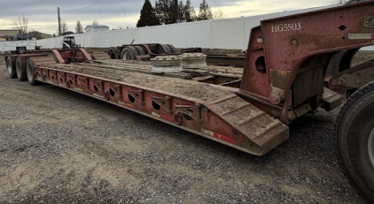 2000 Aspen Lowboy 55T Trailer, 3 Axles, Air Suspension, Serial HG5503