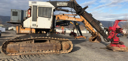 1995 Timbco Feller Buncher, Quadco Grapple Head Serial # FT4C-563-021495, Enclosed Cabin - RUNS - 8130 HRS SHOWING