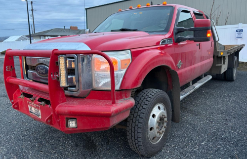 2012 Ford F-450 Lariat Super Duty Flatbed Truck, 6.7L Turbo Diesel - Starts and Runs