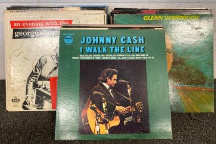 Collection Of Vintage Vinyls Including Johnny Cash, George Shearing, Barbara Streisand, Errol Garner, Gerry Mulligan And More