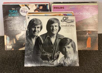 Collection Of Vintage Vinyls Including Tom Jones, The Mystic Moods Orchestra, Lettermen, Andy Gibb And More