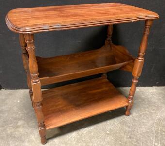 Wooden Side Table And Marquis Honour 10&rdquo; Crystal Vase