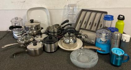 Pots, Pans, Silverware Organizer, Casserole Dish, Cuisinart Mini-Prep Plus, Hamilton Beach Mini-Blender, KitchenAid, Crock Pot Little Dipper