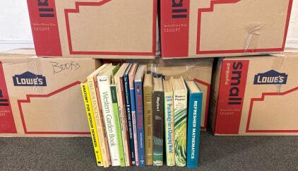 (6 Boxes) Collection of Various Educational and Gardening Books and more