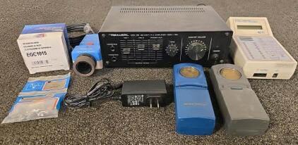 Assorted Electronic Equipment Lot &ndash; Realistic PA Amplifier, Video Camera, Motion Detectors & Test Gear