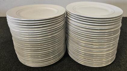 (49) Double Gold Ring White Porcelain Plates