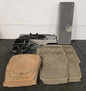 Truck Stuff!! Including: Console Insert, (2) Floor Mats, Leather Seat Pad, Hitch Cover, Jack w/Jack Storage