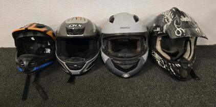 (4) Various Motorcycle Helmets