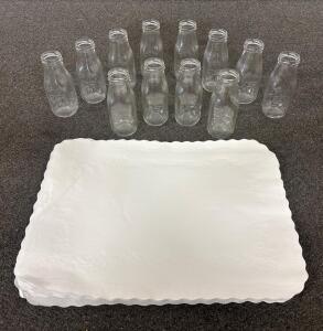 75+ Clear Glass Country Milk Bottles, 10 oz Capacity, In Original Boxes. Paper Table Place Mats (Approx. 30), Color-White and more!