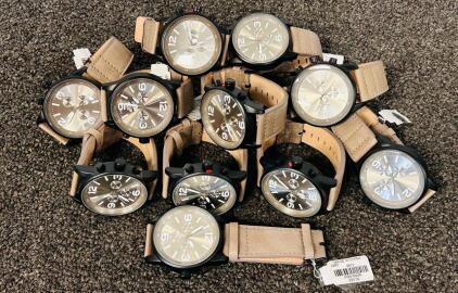 Group Of Chronograph Wrist Watches Model 9572, Japan Movement, Stainless Steel Back
