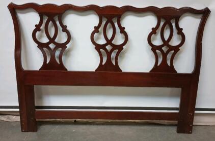 Drexel Chippendale Collection Cherry Flame Mahogany Queen Headboard