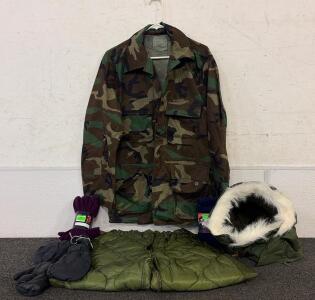 Military Cold Weather Set, Medium-Long Jacket, Small-Long Trousers, Extreme Cold Hood