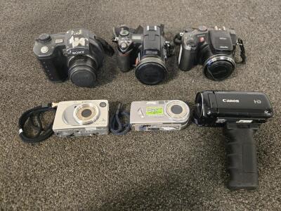 (6) Various Cameras: Sony, Nikon, FinePix, Canon