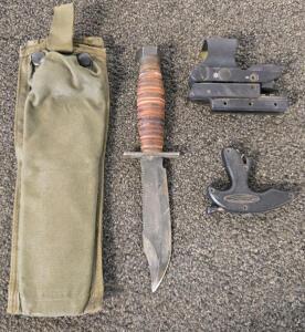 Vintage Knife w/Sheath, Airsoft Multi Reticle Red Dot Sight, True Fire Thumb-Activated Archery Release Aid
