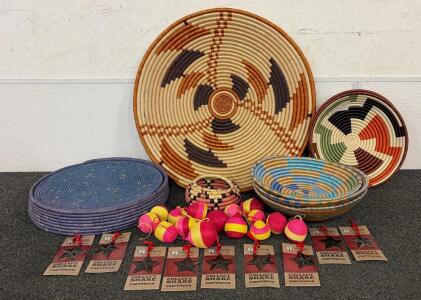 Handwoven Multicolor Baskets by Full Circle Exchange, Rwandan Handmade