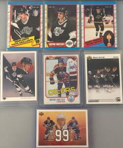 Collection Of Wayne Gretzky Hockey Trading Cards, Such As O-Pee-Chee, Topps, And Upper Deck
