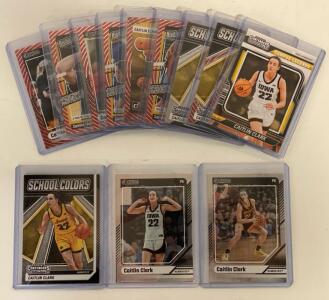 (12) Caitlin Clark Rookie Cards With Protective Sleeves