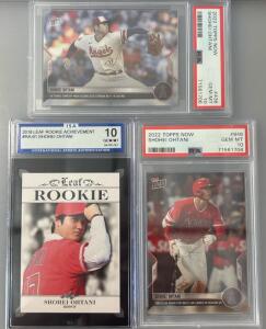 Collection Of Three Graded Shohei Ohtani Baseball Cards