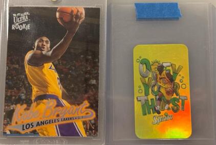 1996 Kobe Bryant Fleer Ultra Rookie Card And 2002-Sprite Green Refractor Mini Promo