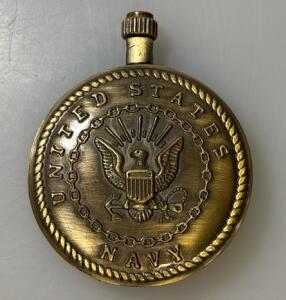 Men Vintage Classic United States Marine Corps Navy Quartz Pocket Watch Necklace