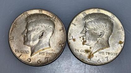 (2) John F. Kennedy Half Dollar Coins
