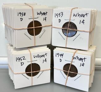 Wheat Pennies Collection, Various Years & Mint Marks, 1940s-1950s