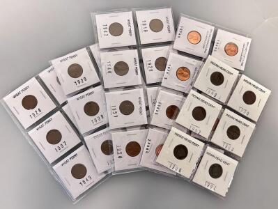 Coin Collection of 31: Indian Head, Lincoln Wheat & Memorial Cents, 1899-2008