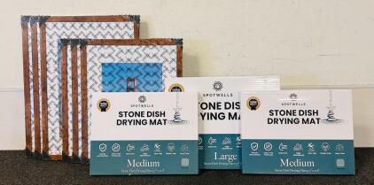 Spotwells Stone Dish Drying Mats Large & Medium, PEALSN Brown Poster Frames