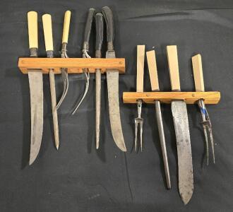 (3) Knife And Cutlery Sets, Knives And Cutting Forks, Matching Sets