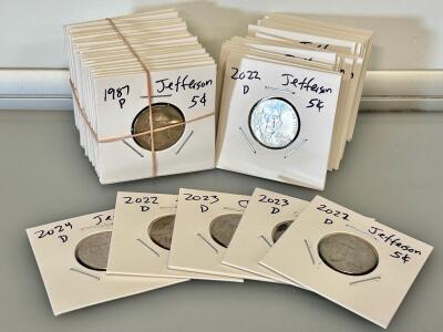 (50) Jefferson Nickels Collection Various Years, Mint Marks D & P, U.S. Mint