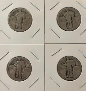 (4) Standing Liberty Quarter Dollar - 90% Silver