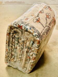 Vintage Style Area Washable Rug (8x10 Blue Orange Oatmeal)