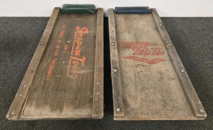 (2) Vintage Wood Mechanics Creepers 15.5" x 36"