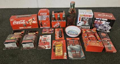 Coca-Cola Collectibles Set, Includes Tins, Figures, Cards & More